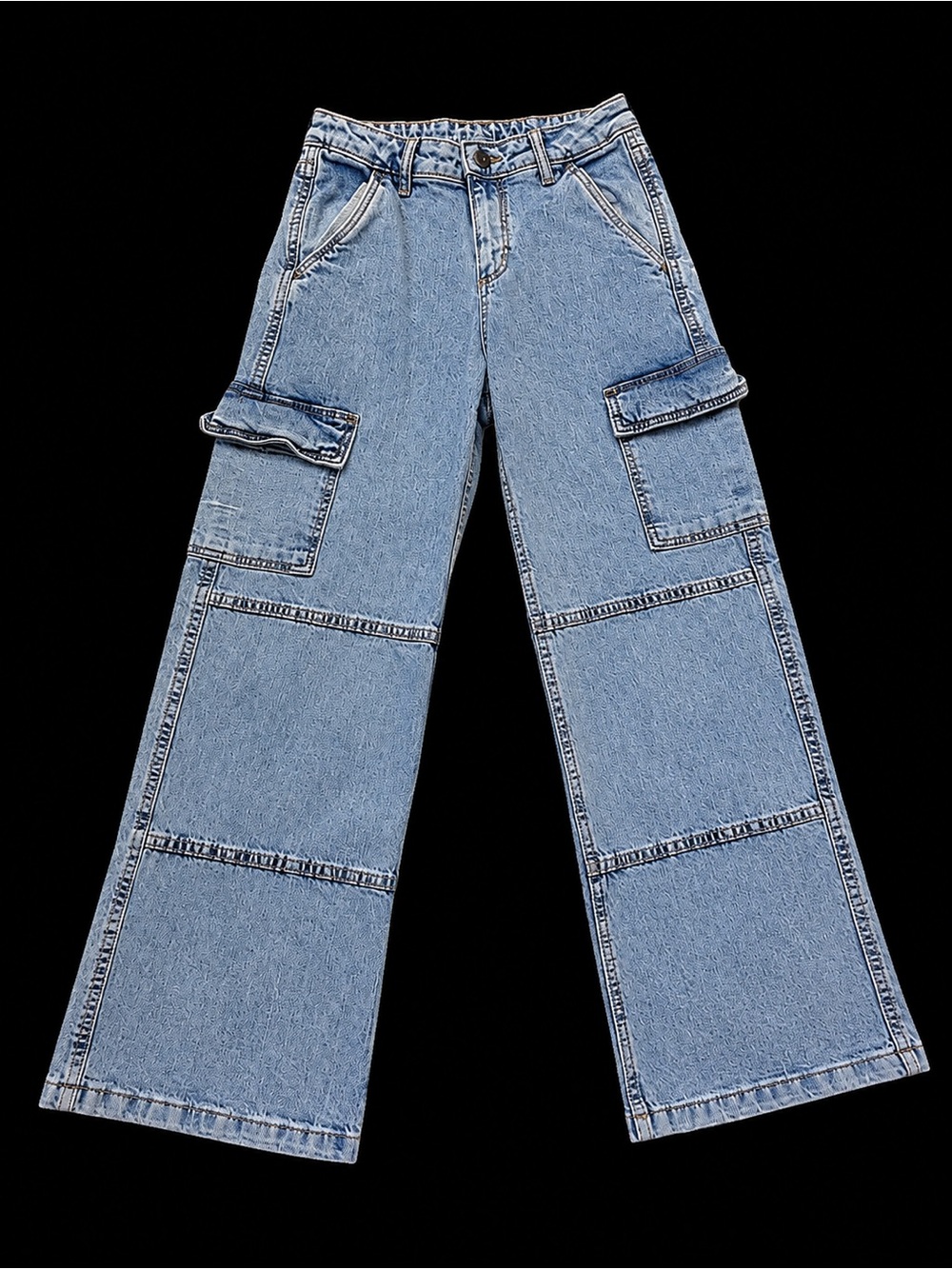 Art Class Light Blue Cargo Wide-Leg Jeans